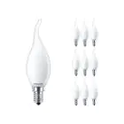Mehrfachpackung 10x Philips Corepro LED Kerze E14 Gebogen-tip Matt 2.2W 250lm - 822-827 Dim To Warm | Dimmbar - Ersatz Für 25W