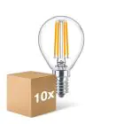 Mehrfachpackung 10x Philips Corepro LED Lustre E14 Kugel Fadenlampe Klar 6.5W 806lm - 827 Extra Warmweiß | Ersatz Für 60W